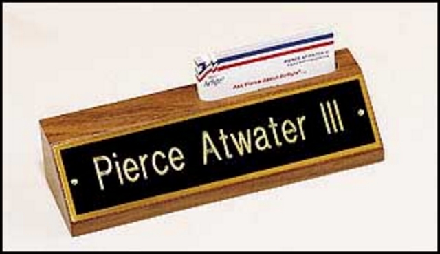 Nameplate with Business Cardholder (Type 2, 8"x1 3/4"x2 3/8")